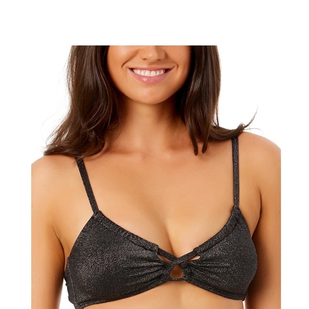 Salt + Cove Juniors Size XS Solid Lurex Twist-Front Bralette Bikini Top 929